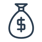 moneybag-icon Icon of a money bag with a dollar sign.